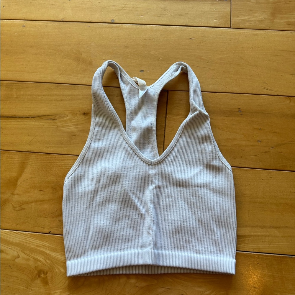FP Movement by Free People White Ribbed Sports Bra